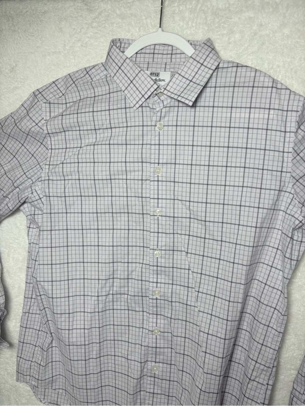 Goodfellow Dress Shirt - Light Gray Plaid XL 0712